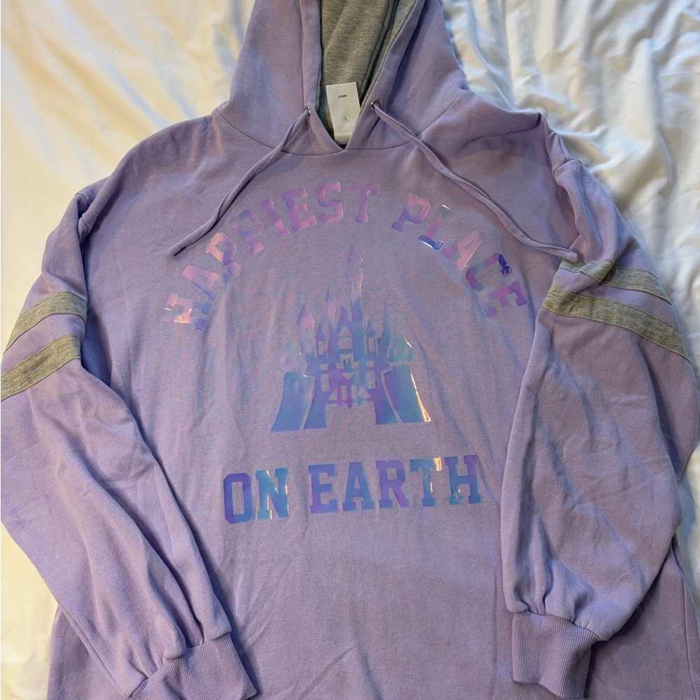 Disneyland Happiest Place on Earth Lavender Castle Hoodie Sweatshirt